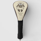 Sheep Cartoon Beige Golf Headcover (Vorderseite)