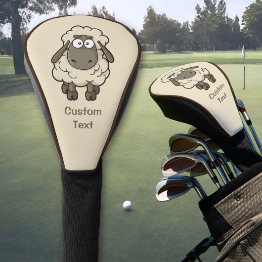 Sheep Cartoon Beige Golf Headcover