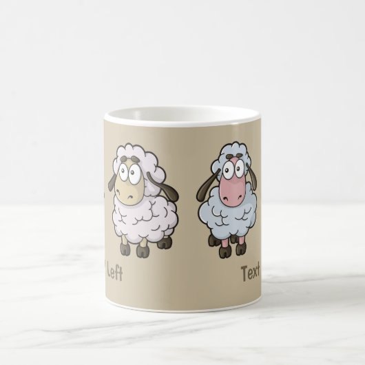 Sheep Cartoon Beige Kaffeetasse (Mittel)