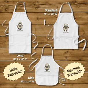 Sheep Cartoon Beige Lange Schürze