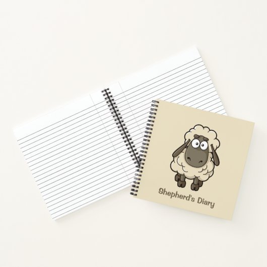 Sheep Cartoon Beige Notizblock (Innenseite)