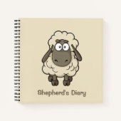 Sheep Cartoon Beige Notizblock (Vorderseite)