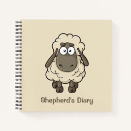 Sheep Cartoon Beige Notizblock