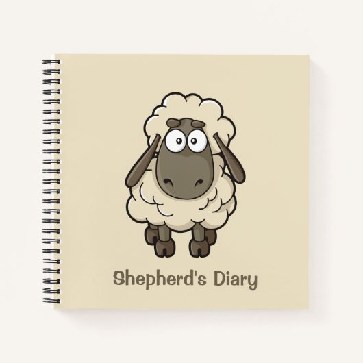 Sheep Cartoon Beige Notizblock (Vorderseite)