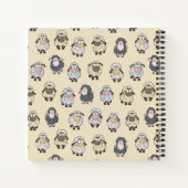 Sheep Cartoon Beige Notizblock (Rückseite)
