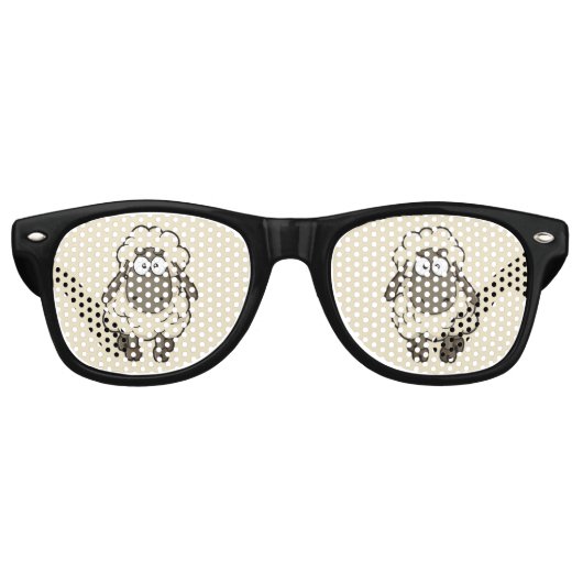 Sheep Cartoon Beige Partybrille (Vorderseite)