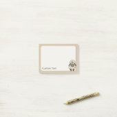 Sheep Cartoon Beige Post-it Klebezettel (Auf Schreibtisch)