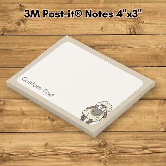 Sheep Cartoon Beige Post-it Klebezettel