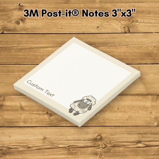 Sheep Cartoon Beige Post-it Klebezettel