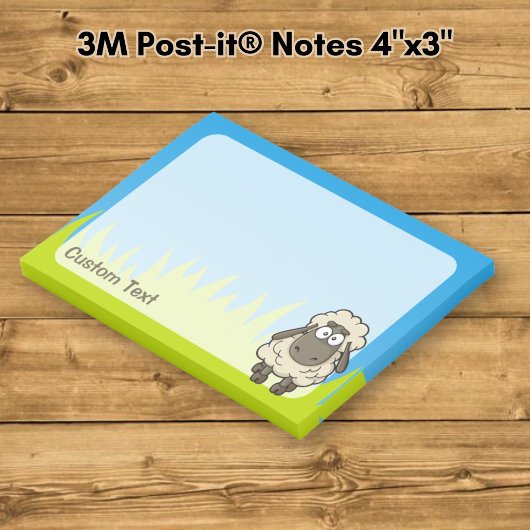 Sheep Cartoon Beige Post-it Klebezettel