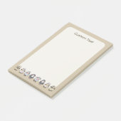 Sheep Cartoon Beige Post-it Klebezettel (angewinkelt)