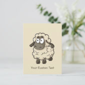 Sheep Cartoon Beige Postkarte (Stehend Vorderseite)