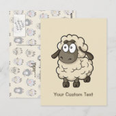 Sheep Cartoon Beige Postkarte (Vorne/Hinten)
