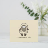 Sheep Cartoon Beige Postkarte (Stehend Vorderseite)