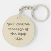 Sheep Cartoon Beige Schlüsselanhänger (Rückseite)