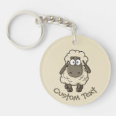 Sheep Cartoon Beige Schlüsselanhänger (Vorderseite)