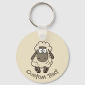Sheep Cartoon Beige Schlüsselanhänger (Vorderseite)