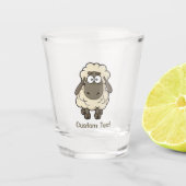 Sheep Cartoon Beige Schnapsglas (Vorderseite)