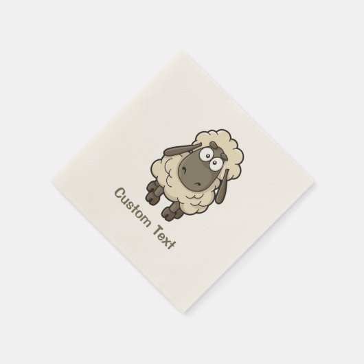 Sheep Cartoon Beige Serviette (Ecke)