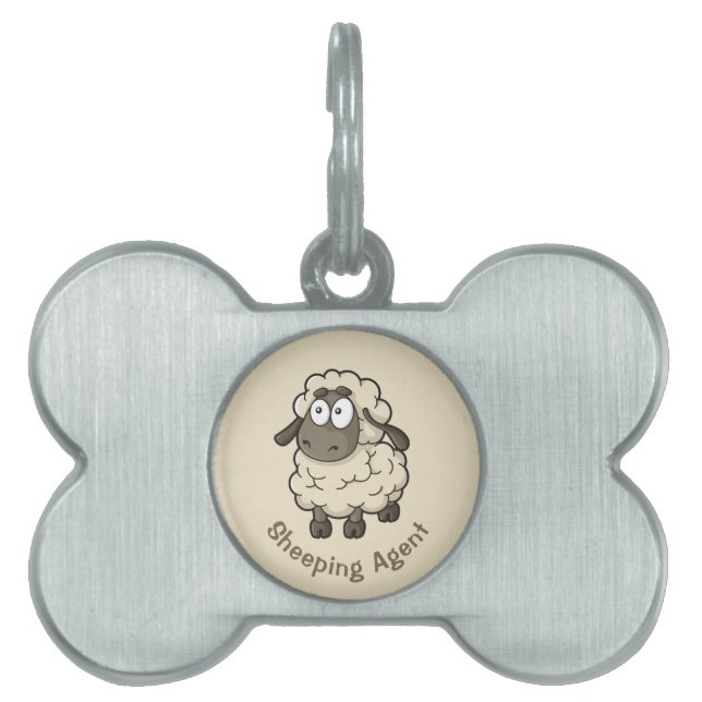 Sheep Cartoon Beige Tiermarke (Vorderseite)