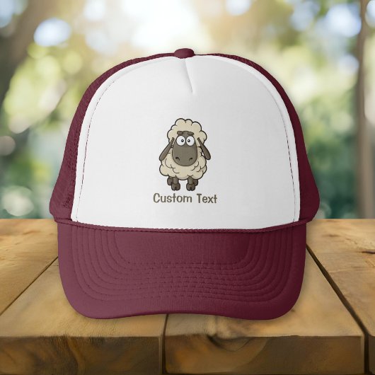 Sheep Cartoon Beige Truckerkappe
