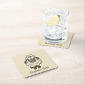 Sheep Cartoon Beige Untersetzer (Vor Ort)