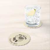 Sheep Cartoon Beige Untersetzer (Vor Ort)