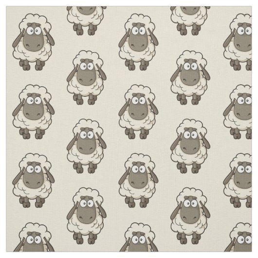 Sheep Cartoon Pattern Stoff (Muster)