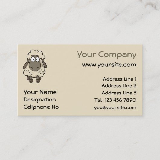 Sheep Cartoon Visitenkarte (Vorderseite)