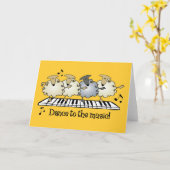 Sheep Chorus Line Card Karte (Gelbe Blume)
