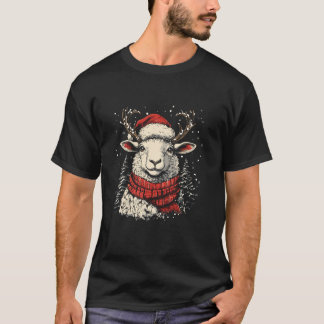 Sheep Christmas Pajama Funny Sheep Weihnachtsmannm T-Shirt