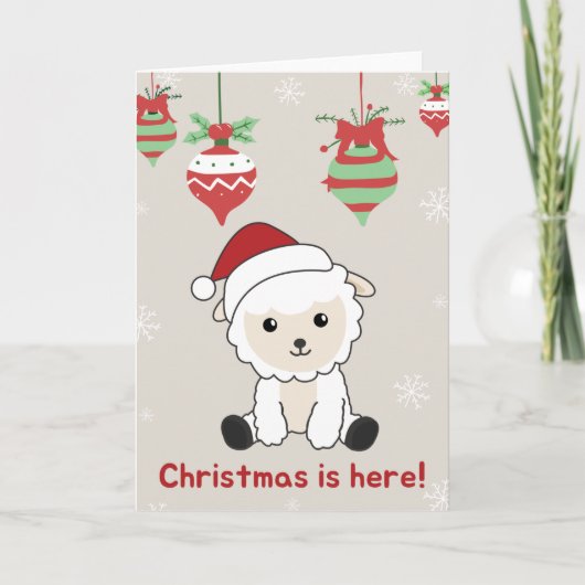 Sheep Christmas Sheep Winter Animals Card Karte (Vorderseite)