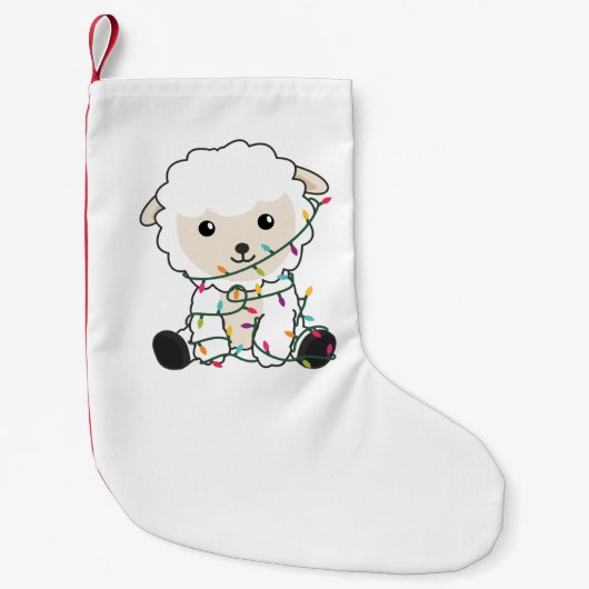 Sheep Christmas Snow Winter Animals Sheeps Adult C Kleiner Weihnachtsstrumpf (Vorderseite)