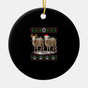 Sheep Christmas Tree Lights Santa Animal Gift Keramik Ornament