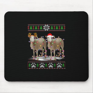 Sheep Christmas Tree Lights Santa Animal Gift Mousepad