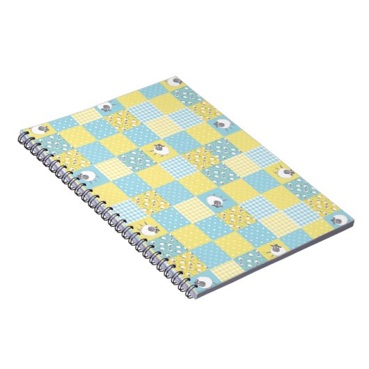 Sheep Country-Imitate Patchwork Spiral Notebook Notizblock (Rechte Seite)