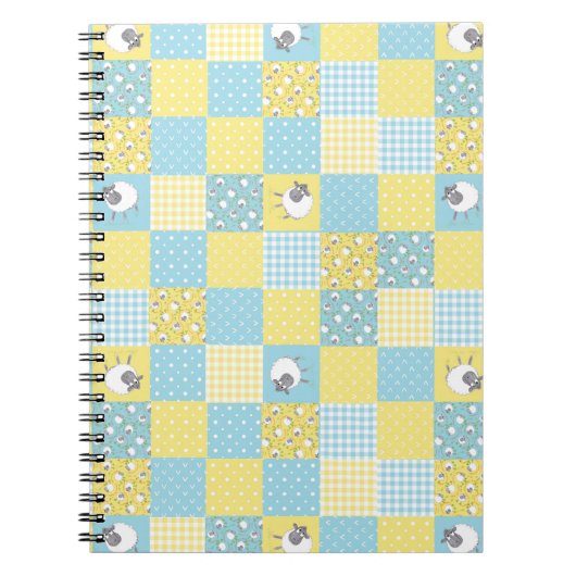 Sheep Country-Imitate Patchwork Spiral Notebook Notizblock (Vorderseite)