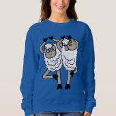 Sheep Couple Annoyed Bothered Tree Pose Yoga Bumpi Sweatshirt (Vorderseite)