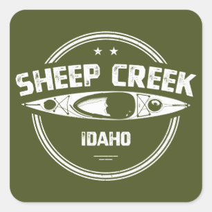 Sheep Creek Wild und Landschaftlicher Fluss Idaho  Quadratischer Aufkleber