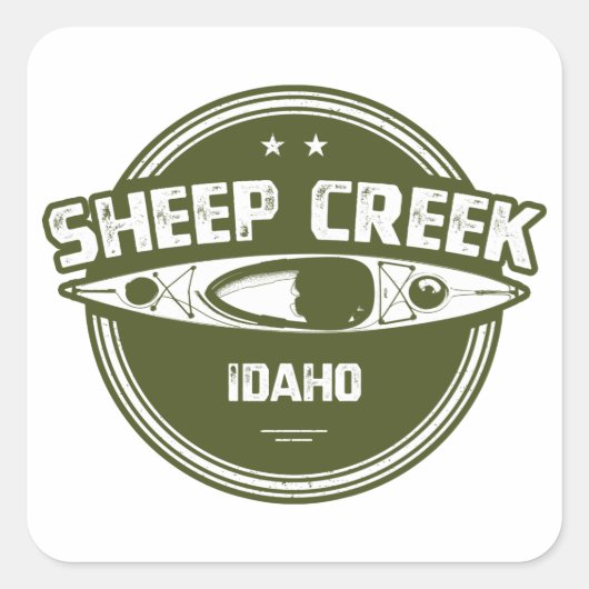 Sheep Creek Wild und Landschaftlicher Fluss Idaho  Quadratischer Aufkleber (Vorderseite)