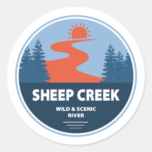 Sheep Creek Wild und Landschaftlicher Fluss Idaho Runder Aufkleber (Vorderseite)