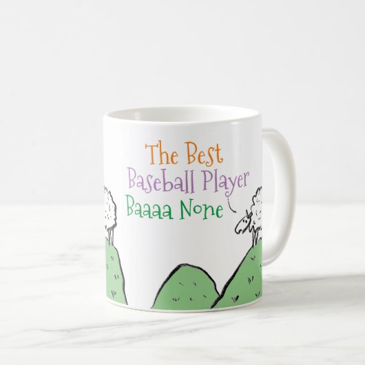 Sheep Design Best Baseball Player Tasse (VorderseiteRechts)