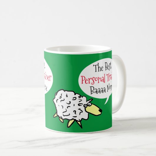 Sheep Design Best Personal Trainer Coffee Tasse (VorderseiteRechts)