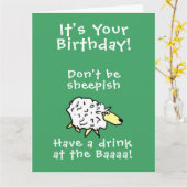 Sheep Design Cartoon Card Karte (Gelbe Blume)