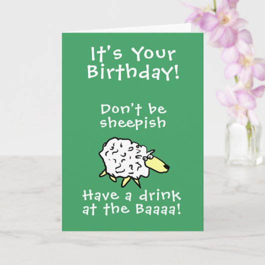 Sheep Design Cartoon Karte (Orchidee)