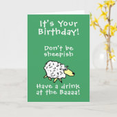 Sheep Design Cartoon Karte (Gelbe Blume)