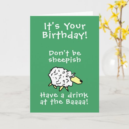 Sheep Design Cartoon Karte (Gelbe Blume)