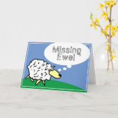 Sheep Design Cartoon mit Vermisstem Ewe Puff Karte (Gelbe Blume)