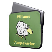 Sheep Design Comp-ewe-ter! Laptopschutzhülle (Vorderseite Links)