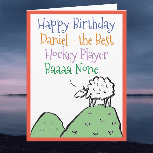Sheep Design Frohe Geburtstag zum Hockey-Spieler Karte